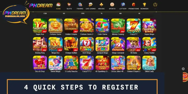 4 quick steps to Register PHDREAM on your phone