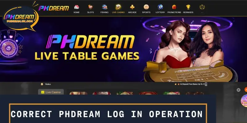 Correct PHDREAM Log in operation