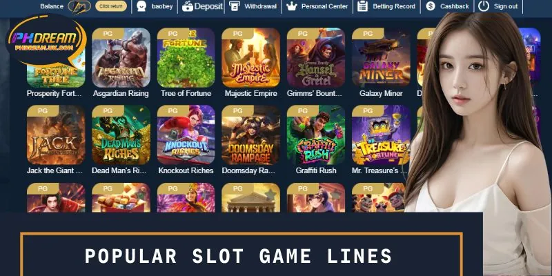 Popular slot game lines