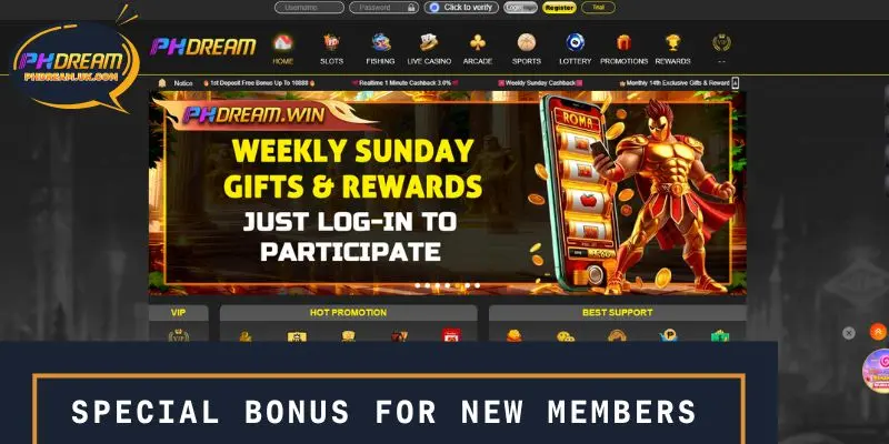 Special bonus for new members Register PHDREAM